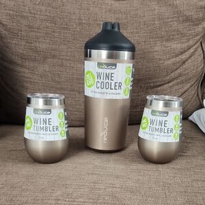 Reduce Gold Wine Cooler and Tumbler Set